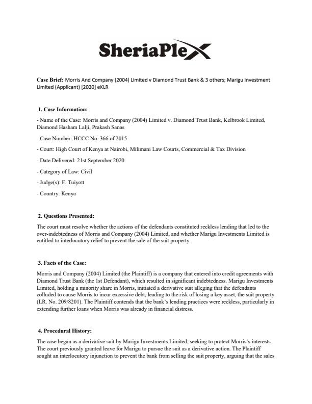 Morris-And-Company-2004-Limited-v-Diamond-Trust-Bank--3-others-Marigu-Investment-Limited-Applicant-[2020]-eKLR-Case-Summary_1974_0.jpg